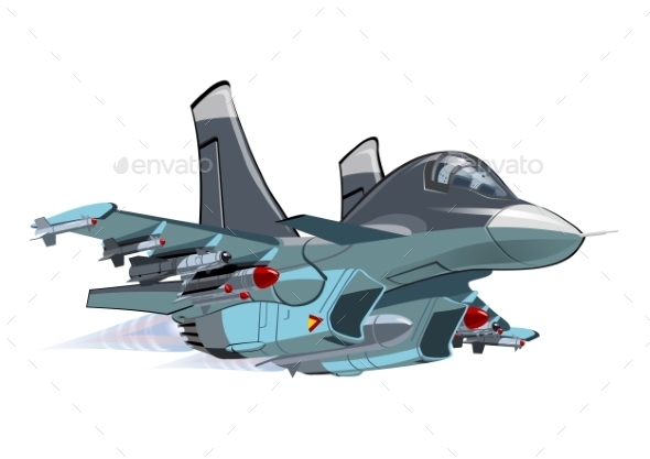 Cartoon Military Airplane - Man-made Objects Objects