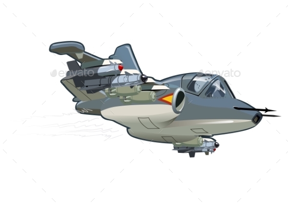 Cartoon Military Airplane - Man-made Objects Objects