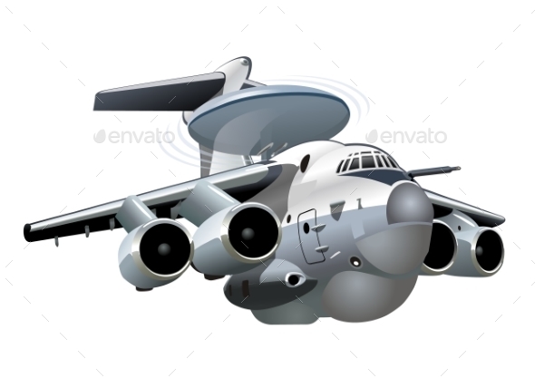 Cartoon Military Airplane - Man-made Objects Objects