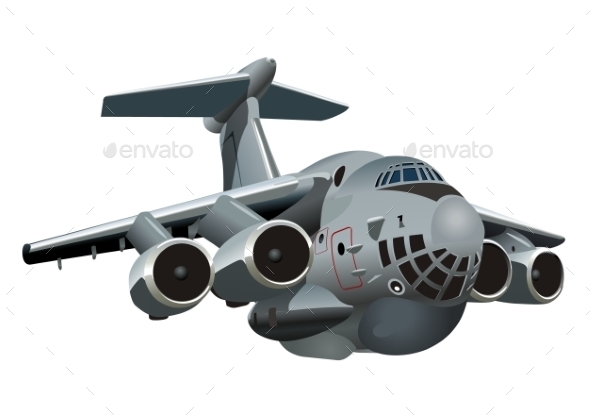 Cartoon Military Airplane - Man-made Objects Objects