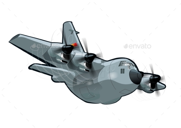 Cartoon Military Airplane - Man-made Objects Objects