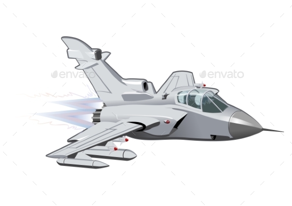 Cartoon Military Airplane - Man-made Objects Objects