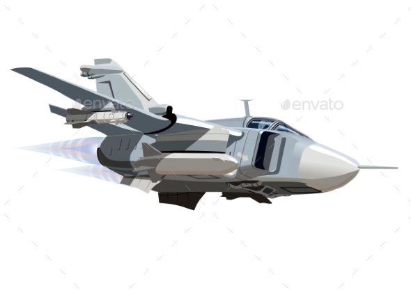 Cartoon Military Airplane - Man-made Objects Objects