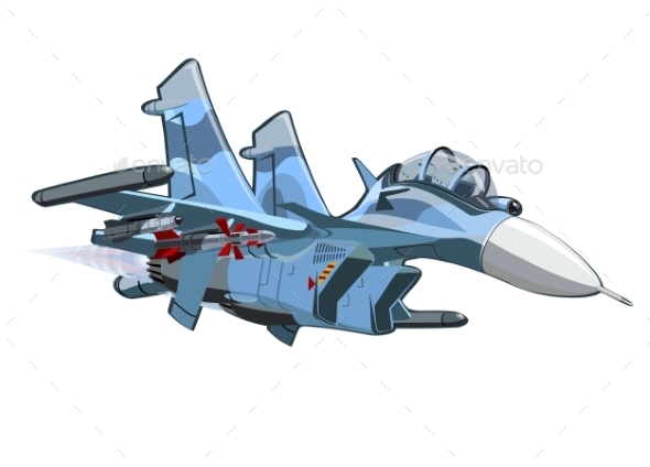 Cartoon Military Airplane - Man-made Objects Objects