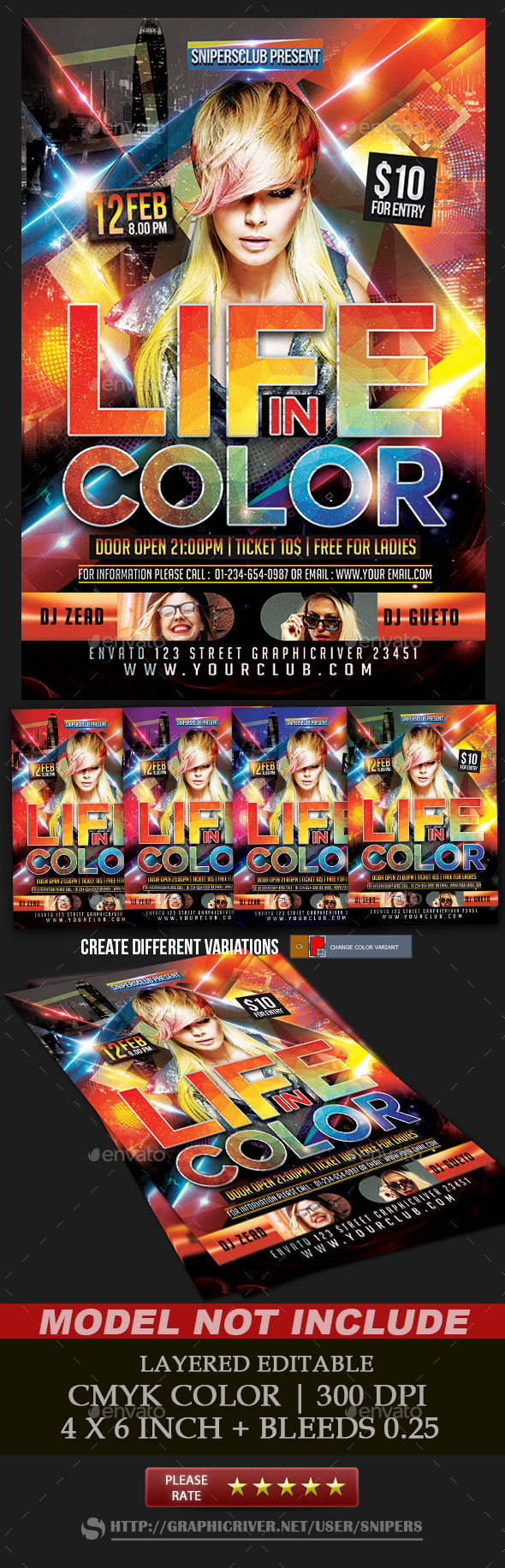 Life In Color Flyer - Events Flyers