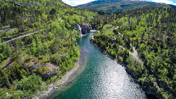 Aerial Of Beautiful Nature Norway alt