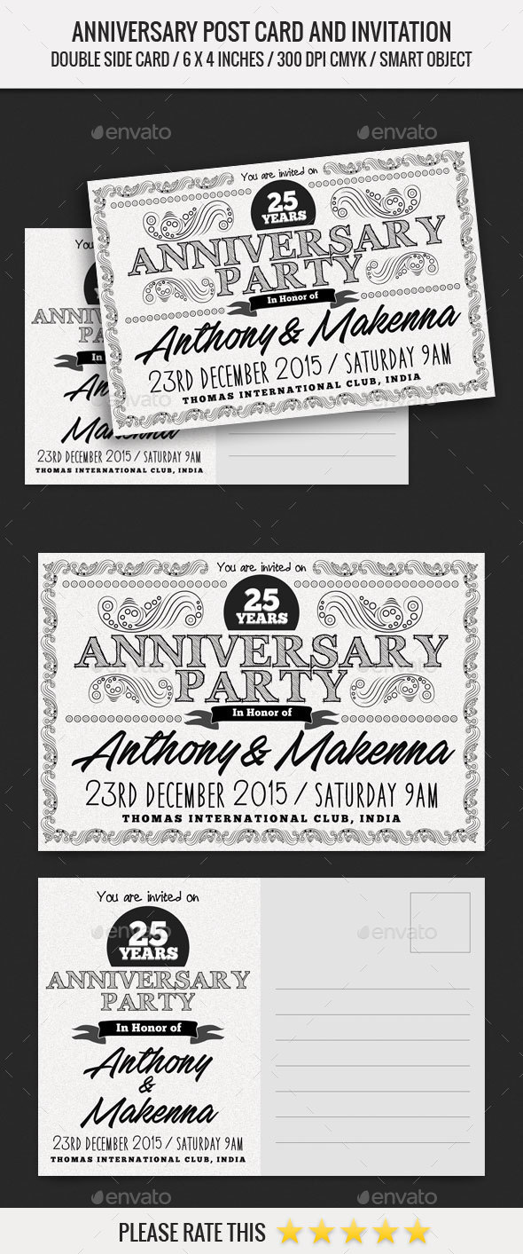 Anniversary Post Card - Anniversary Greeting Cards