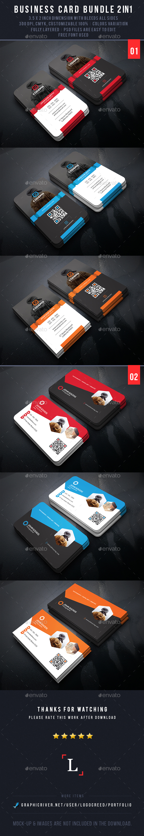Photography Business Card Bundle - Business Cards Print Templates