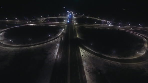 Aerial View Transport Interchange At Night alt