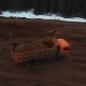 Aerial Shot Truck Of Sand Is Moving In Reverse - VideoHive Item for Sale