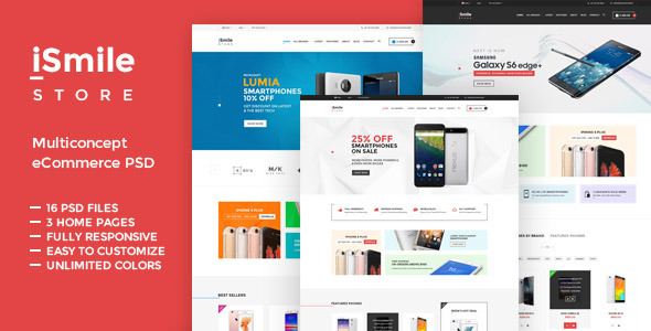 iSmile - Phones Market PSD - Shopping Retail