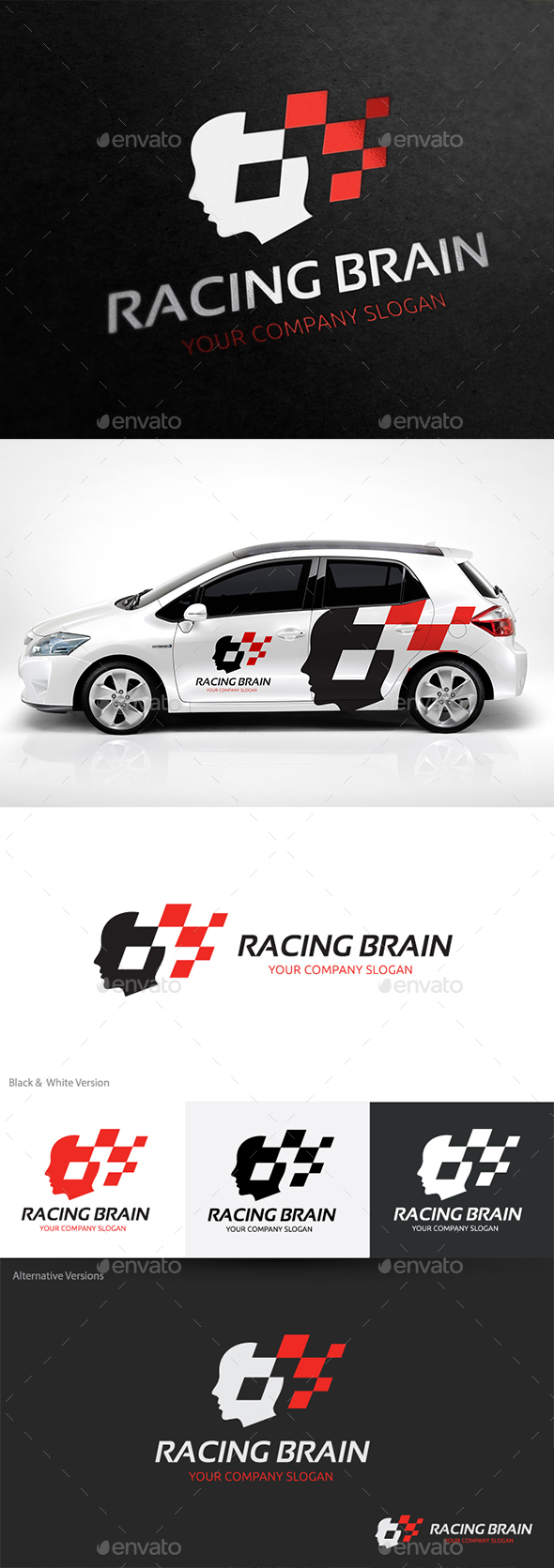 Racing Brain - Humans Logo Templates