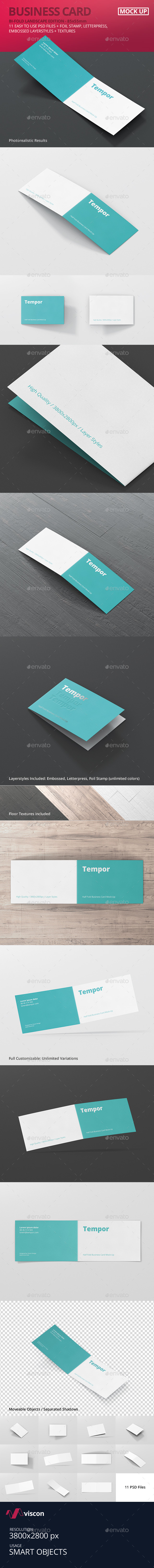 Folded Business Card Mockup - Business Cards Print