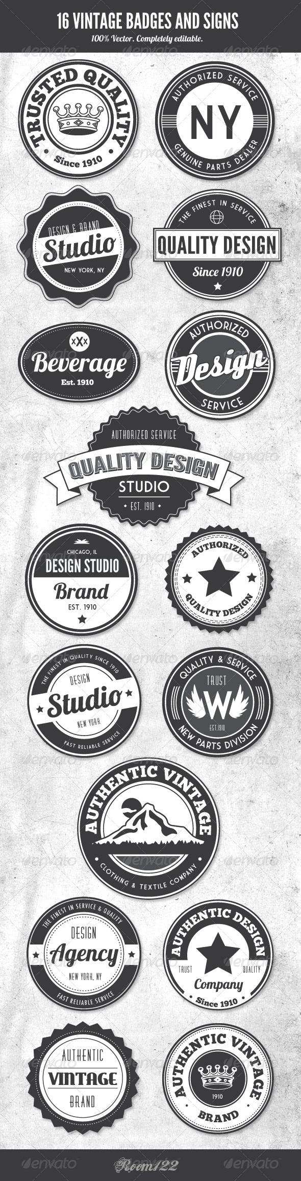 Vintage Style Badges and Logos - Badges & Stickers Web Elements