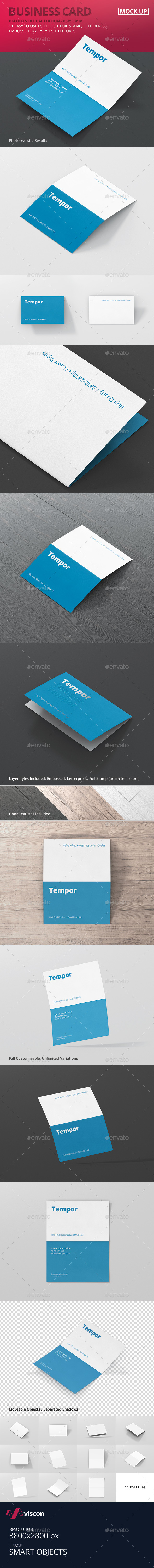 Folded Business Card Mockup - Business Cards Print