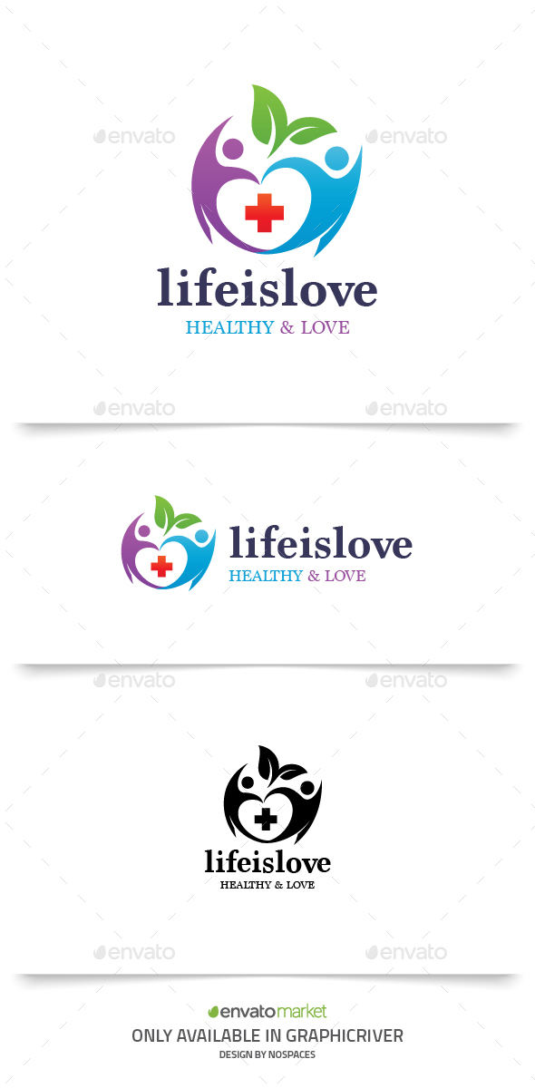 Life is Love - Humans Logo Templates