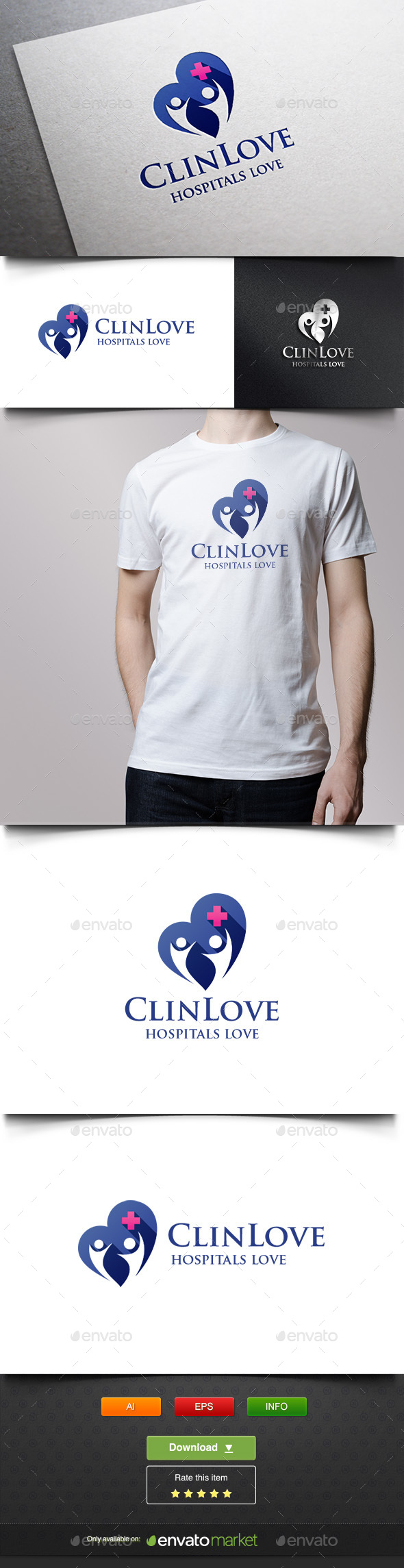 Hospital Love - Humans Logo Templates
