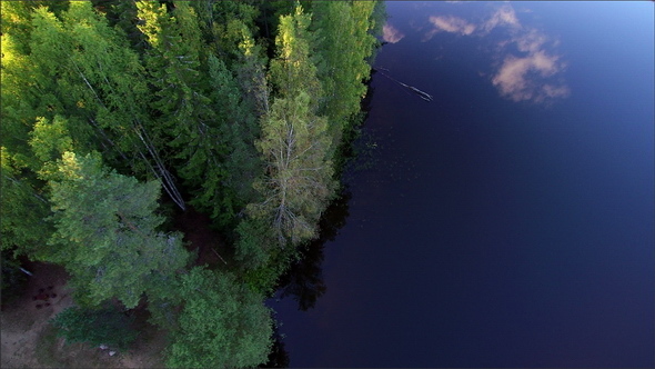 View from the Sky of the Clear Water of the River
