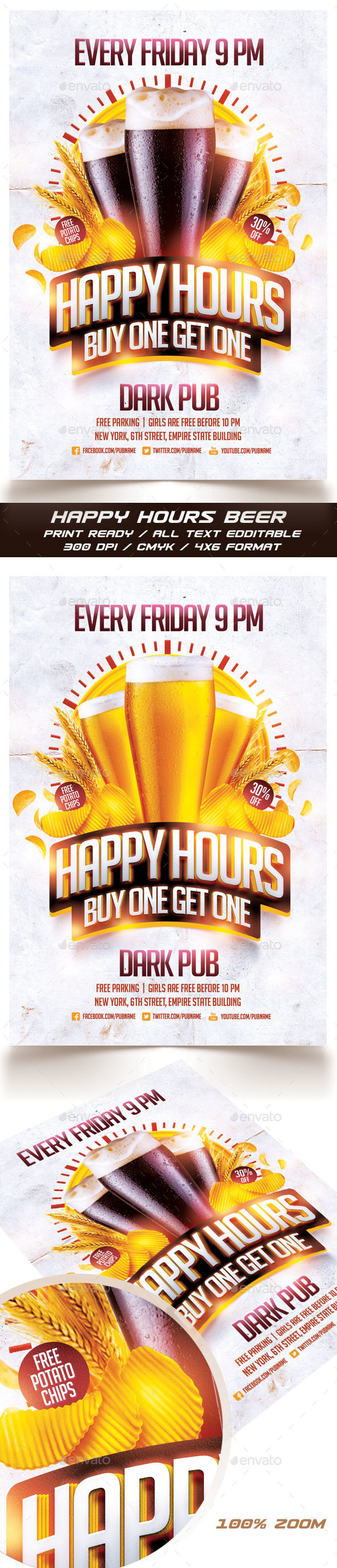 Beer Happy Hours Flyer - Events Flyers