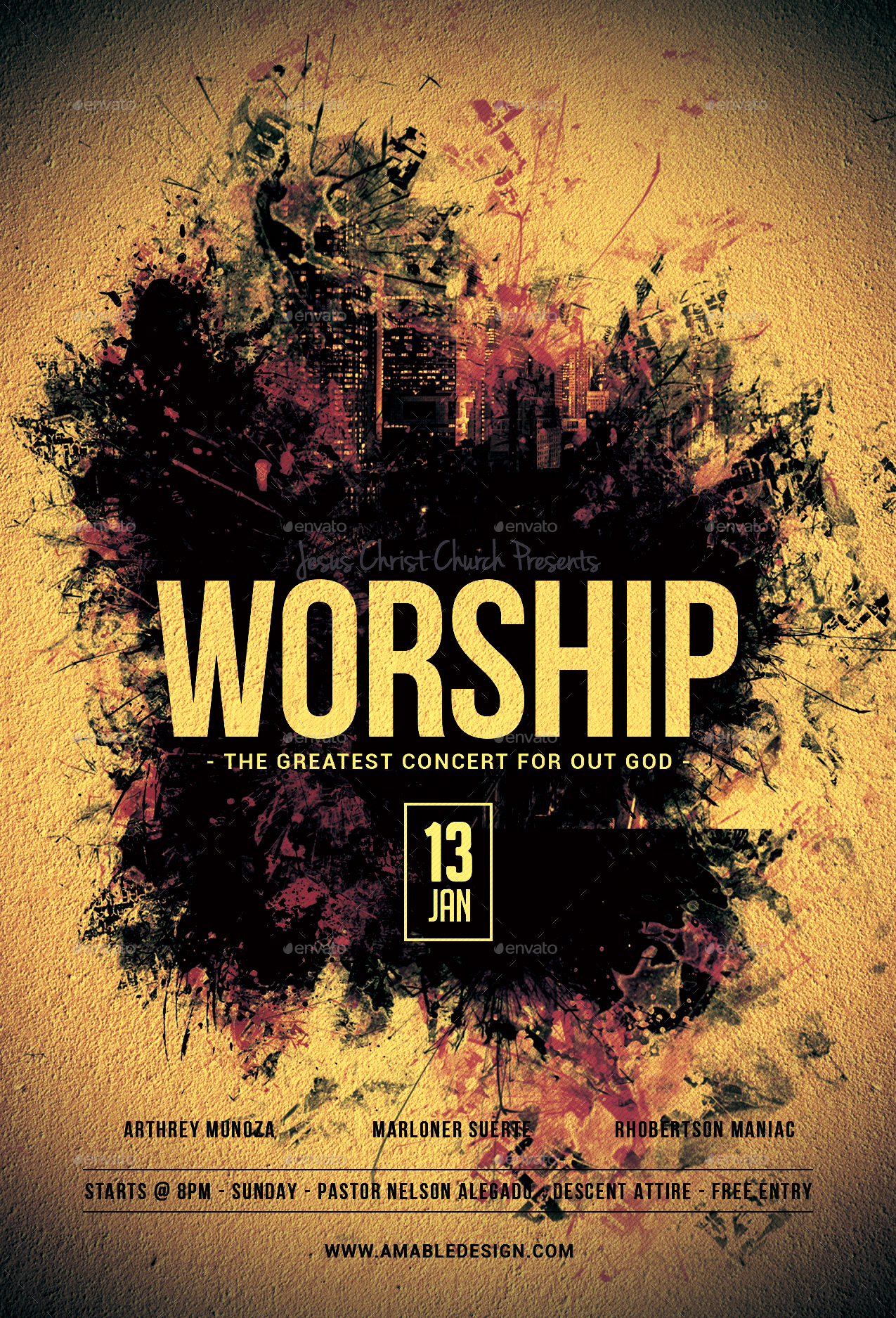 Worship Church Flyer, Print Templates | GraphicRiver