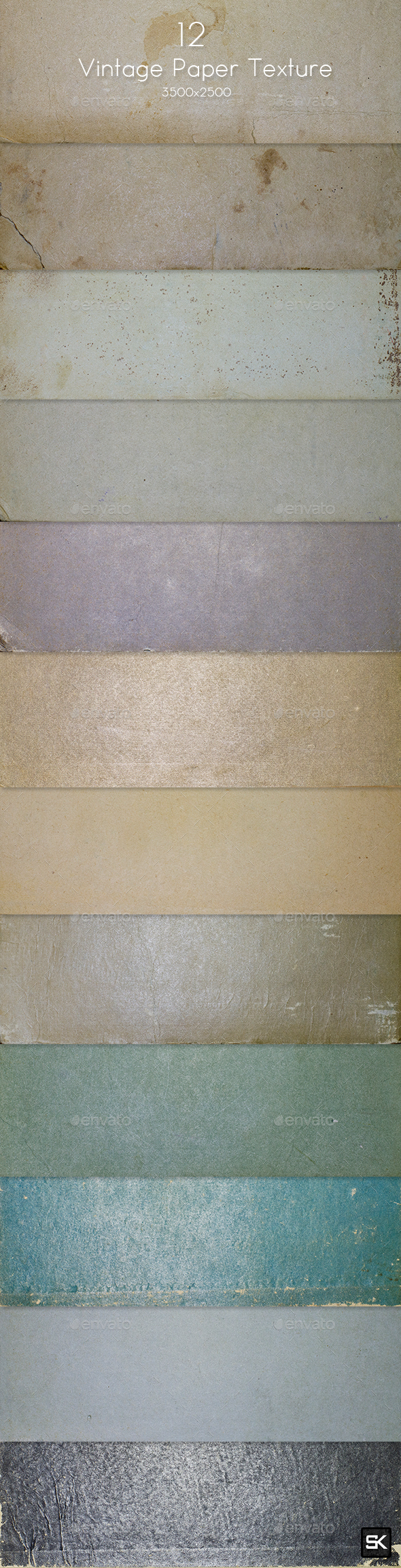 12 Vintage Paper Texture - Paper Textures