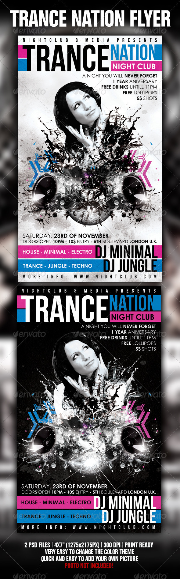 Trance Flyer Template - Clubs & Parties Events