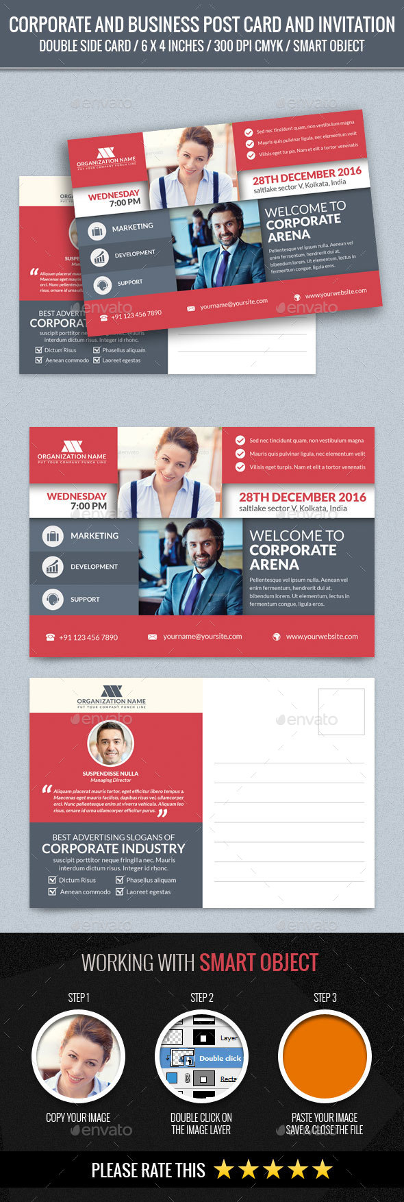 Corporate and Business Post Card - Cards & Invites Print Templates