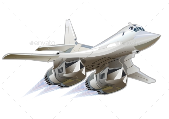 Cartoon Military Airplane - Man-made Objects Objects