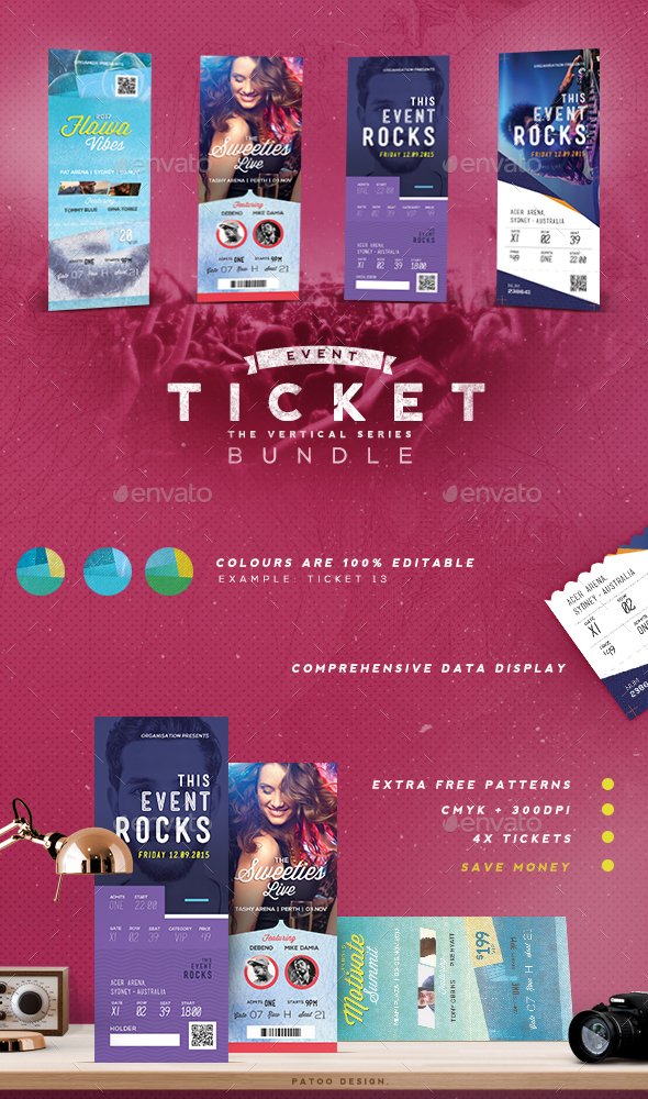 Event Tickets Bundle 4 - Miscellaneous Print Templates