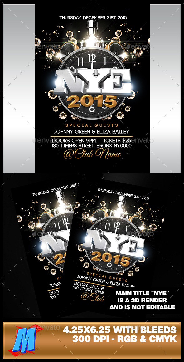 NYE Flyer Template - Clubs & Parties Events