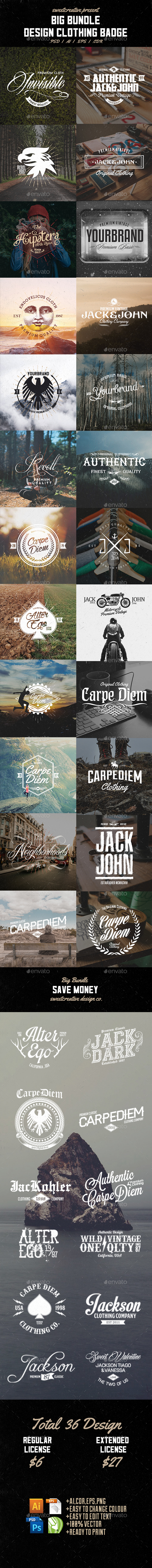 36 Badges & Labels Bundle - Badges & Stickers Web Elements