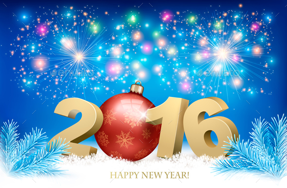 Happy New Year Background with 2016 - New Year Seasons/Holidays