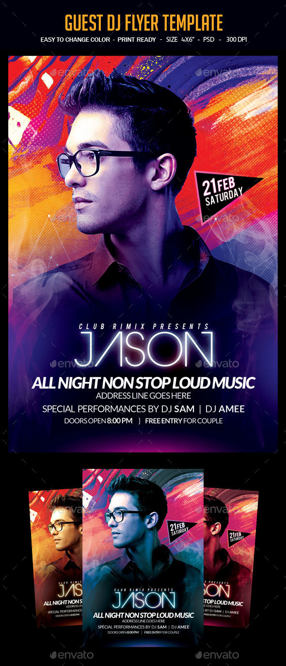 Guest Dj Flyer - Clubs & Parties Events