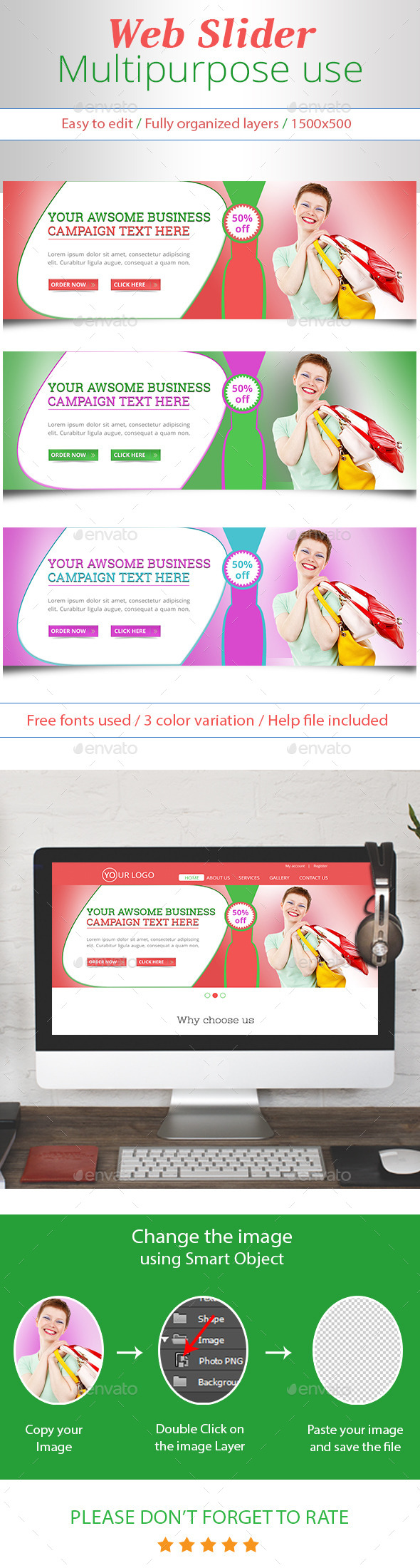Web Slider Design Multipurpose Use - Sliders & Features Web Elements