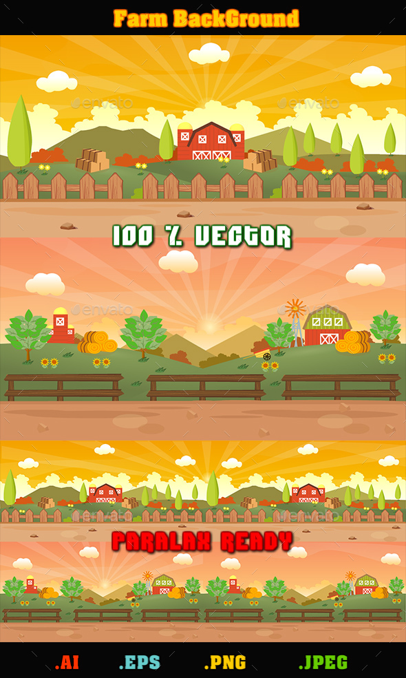 Farm BackGround - Backgrounds Game Assets
