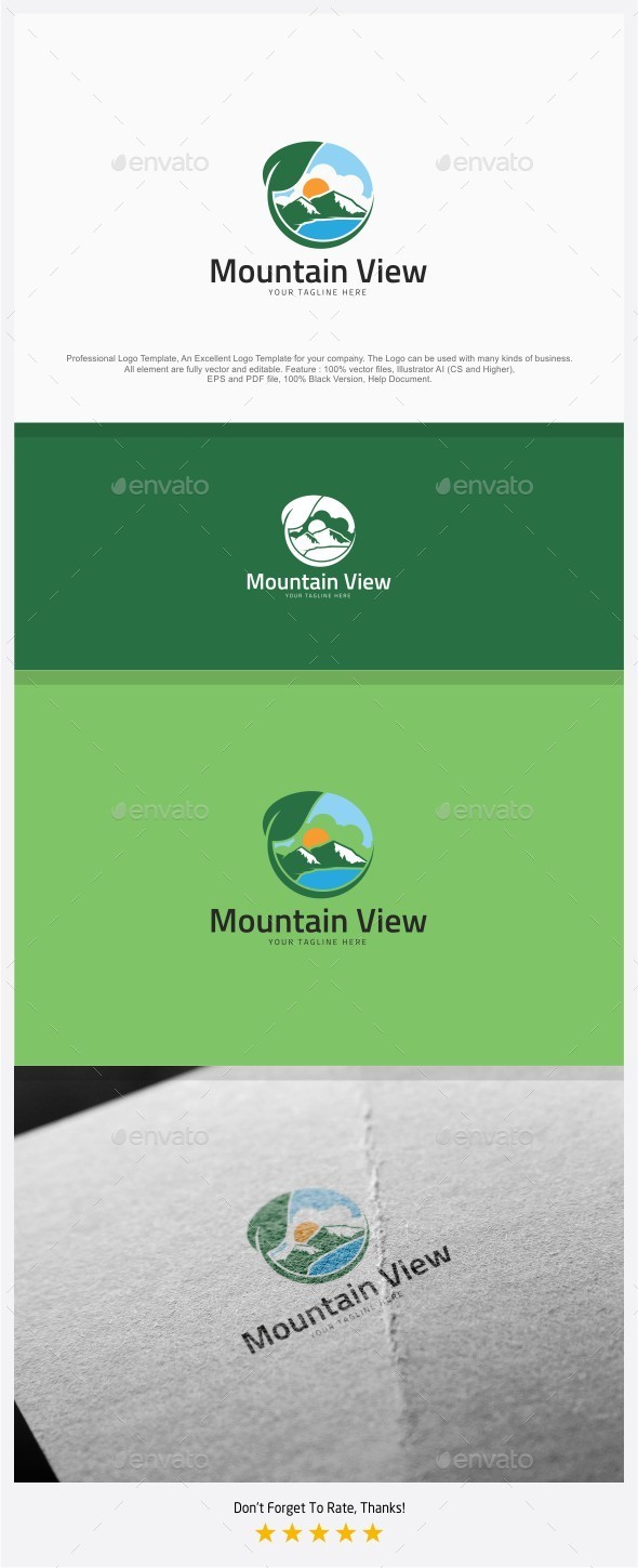 Mountain View Logo - Nature Logo Templates