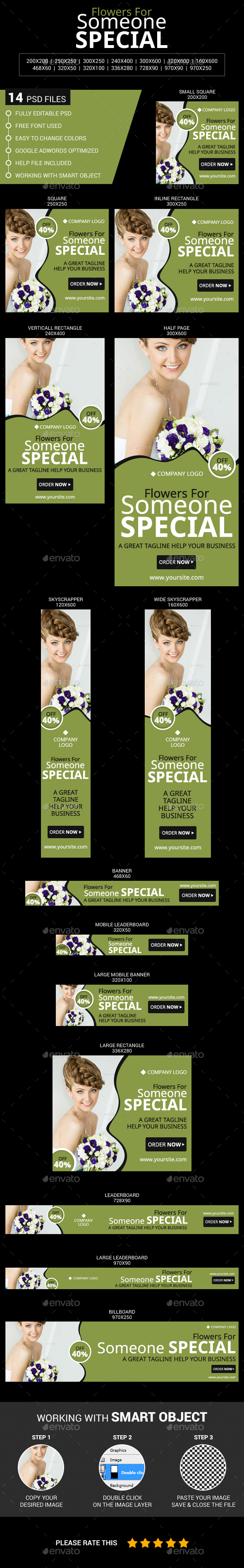 Flower Shop - Banners & Ads Web Elements