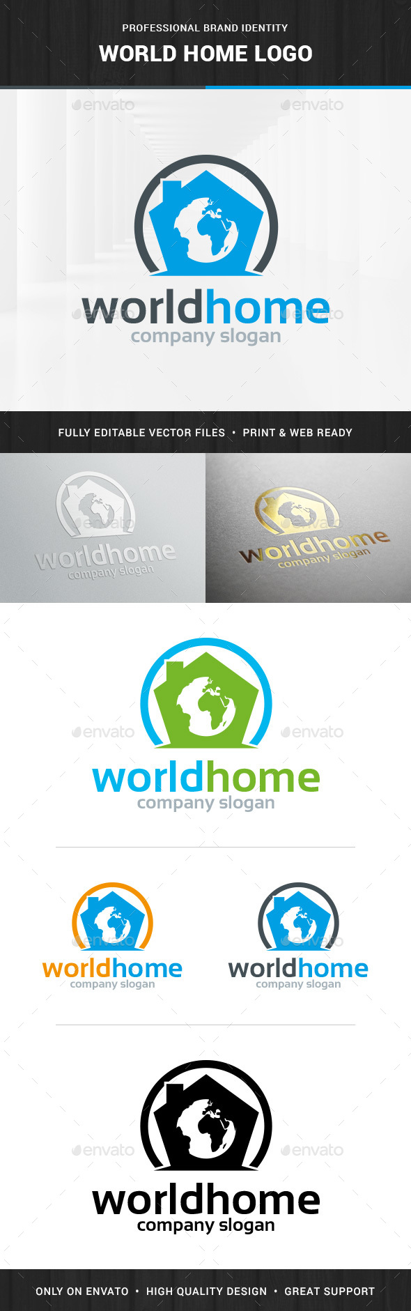 World Home Logo Template - Buildings Logo Templates