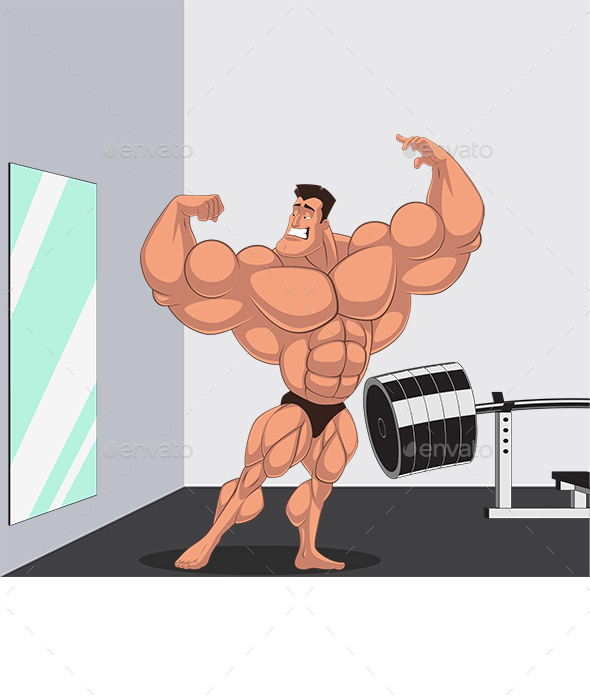 Caricature Bodybuilder - Sports/Activity Conceptual