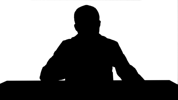 Silhouette Doctor Looking At The Camera  alt