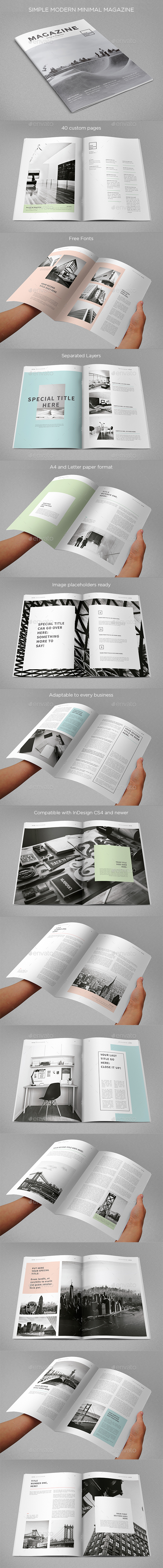 Simple Minimal Clean Magazine - Magazines Print Templates