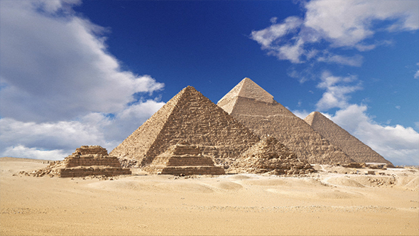 Great Pyramids In Giza Valley, Cairo, Egypt