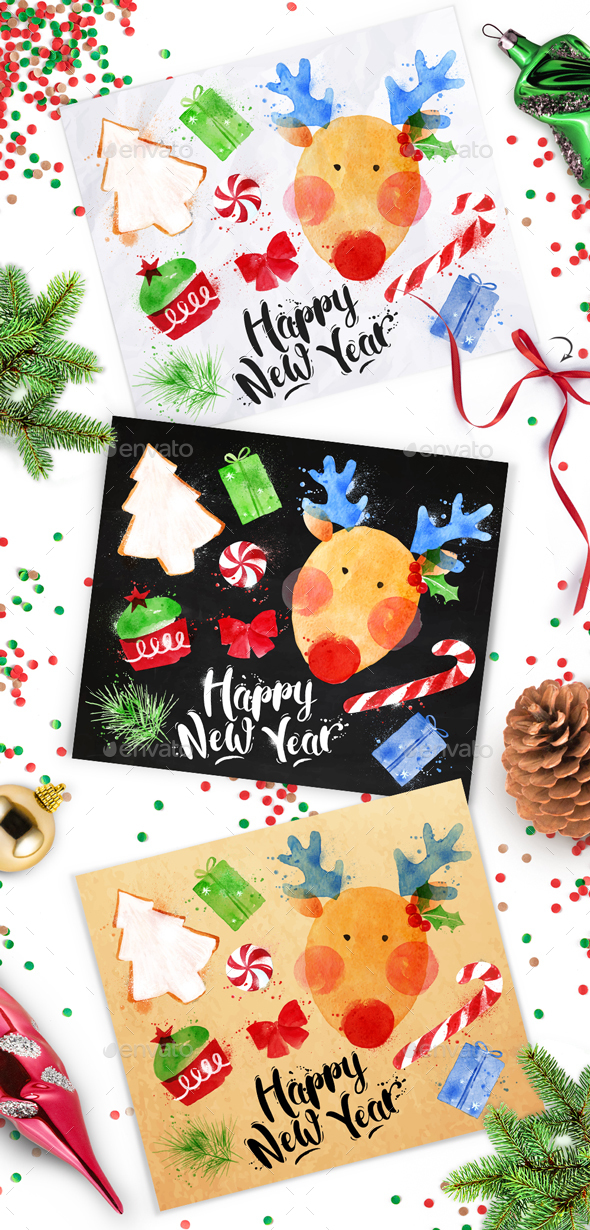 Watercolor Christmas Elements - Christmas Seasons/Holidays