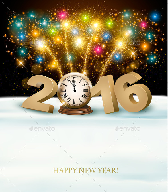 Happy New Year Background With 2016 - New Year Seasons/Holidays
