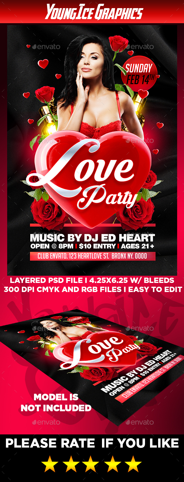 Love Party Flyer Template - Clubs & Parties Events