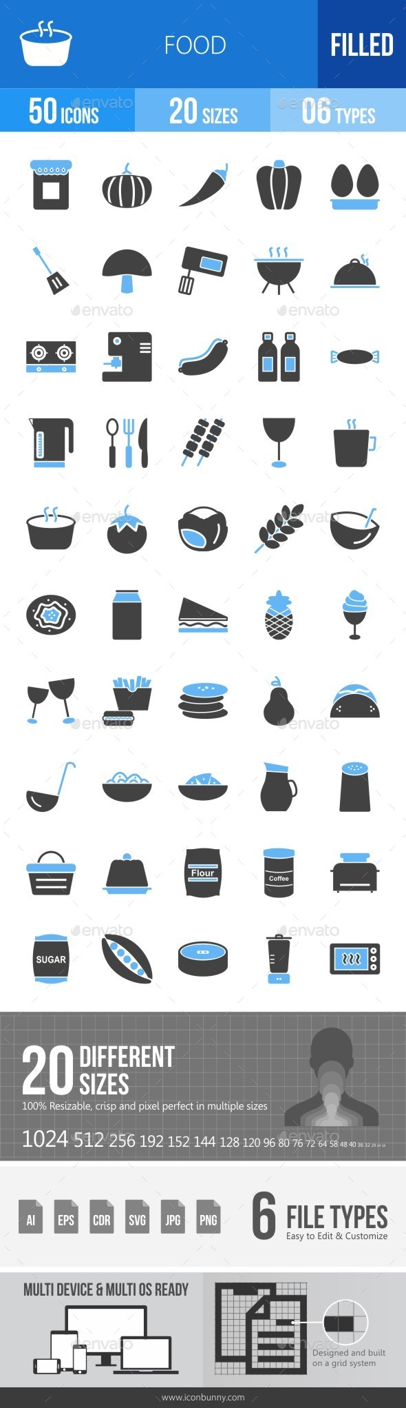 Food Blue & Black Icons - Icons