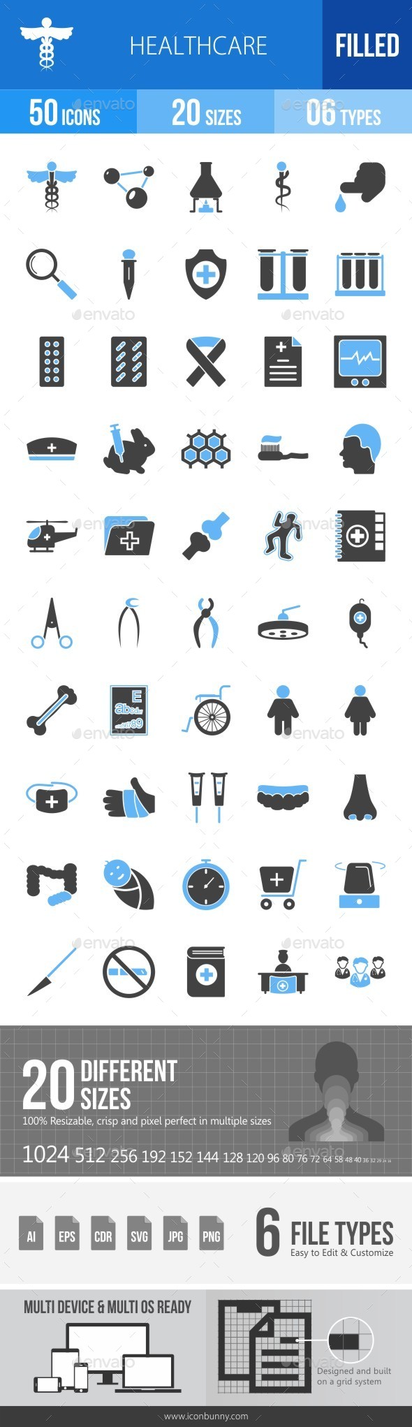 Healthcare Blue & Black Icons - Icons