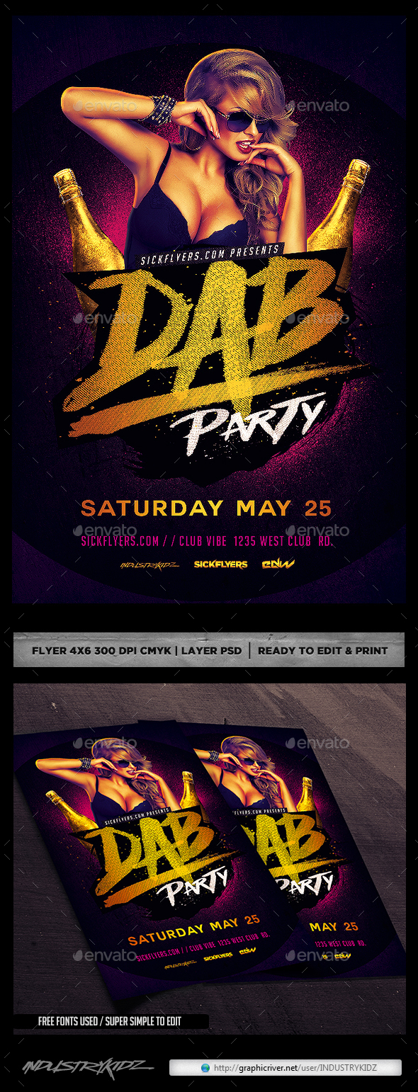 Dab Party Flyer PSD - Clubs & Parties Events