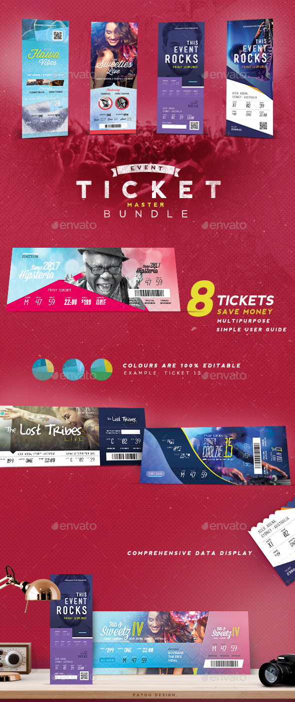 Event Tickets Master Pack - Miscellaneous Print Templates