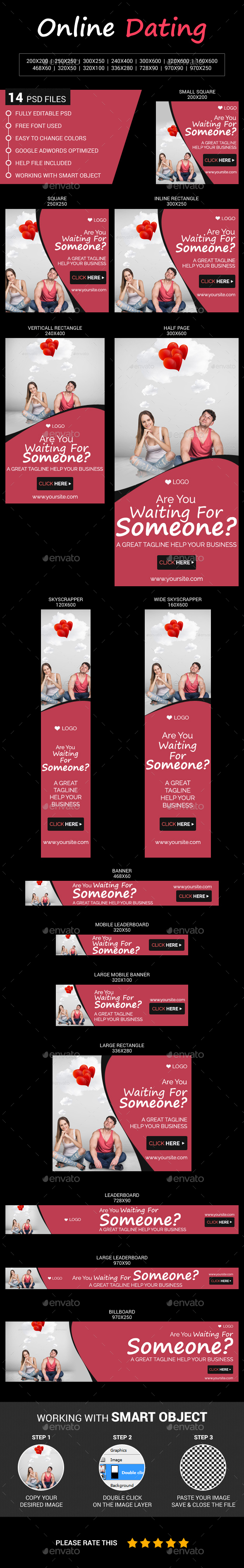 Online Dating - Banners & Ads Web Elements